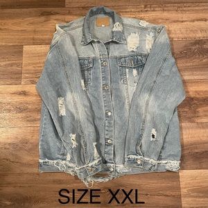 NEW Levi Strauss Ripped Denim Jacket Size XXL